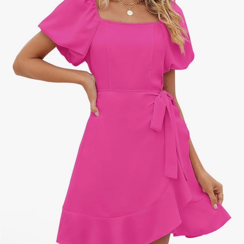 Pink Dress, Sampeel, short sleeve, size small.